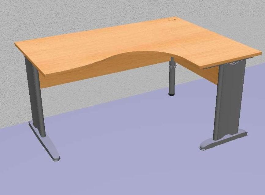 Pracovn&iacute; &scaron;koln&iacute; stůl rohov&yacute;, kovov&aacute; podnož