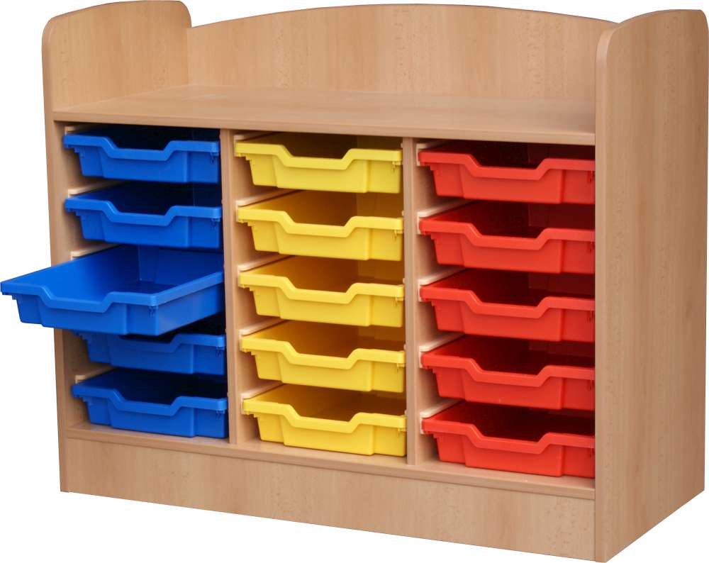 Skř&iacute;ňka s mantinelem, 15x plastov&eacute; z&aacute;suvky v&yacute;&scaron;ky 75 mm s v&yacute;suvy, rozměr 1040x850x470 mm