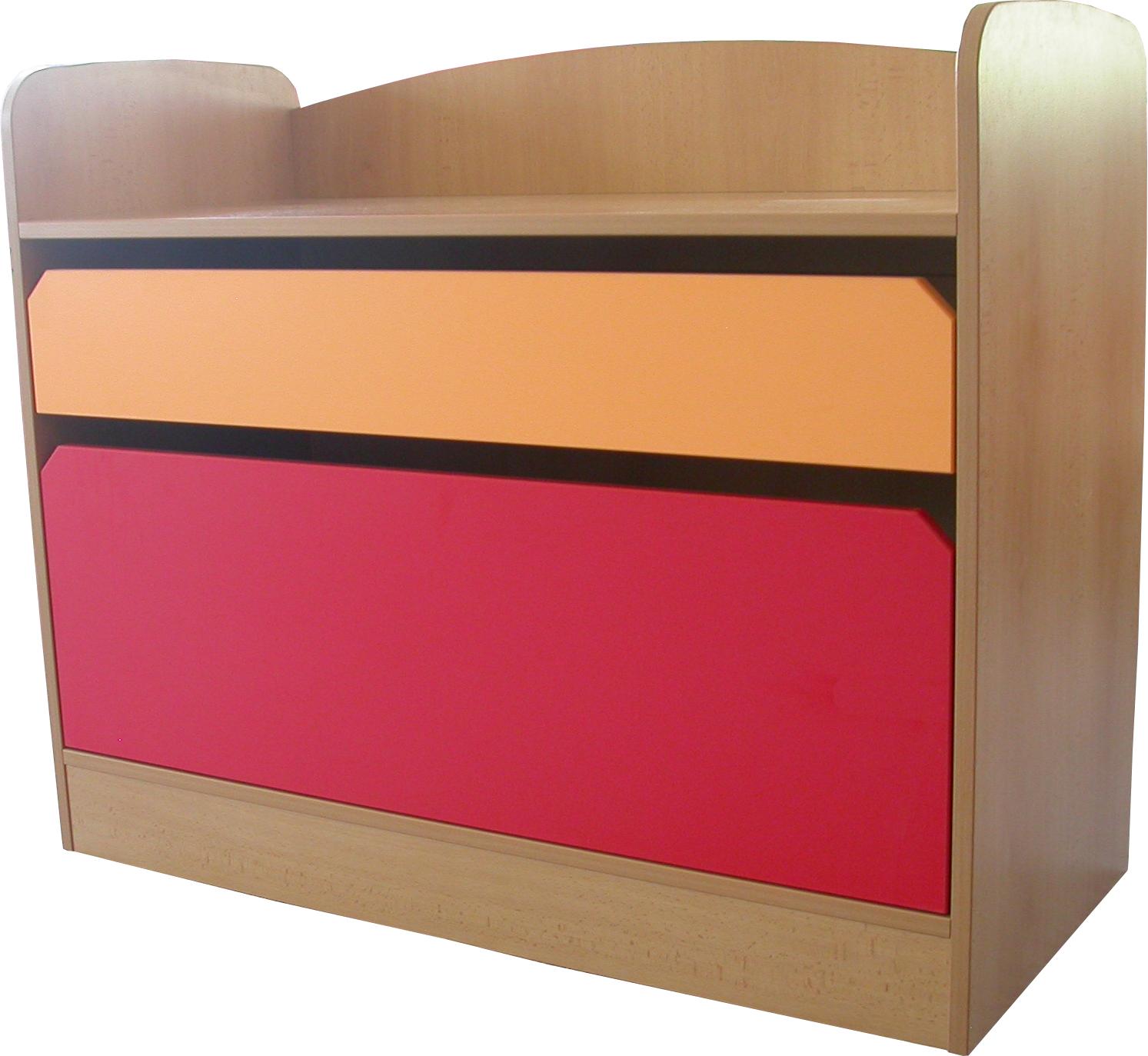 Skř&iacute;ňka s mantinelem, 2x z&aacute;suvka, rozměr 1040x850x470 mm