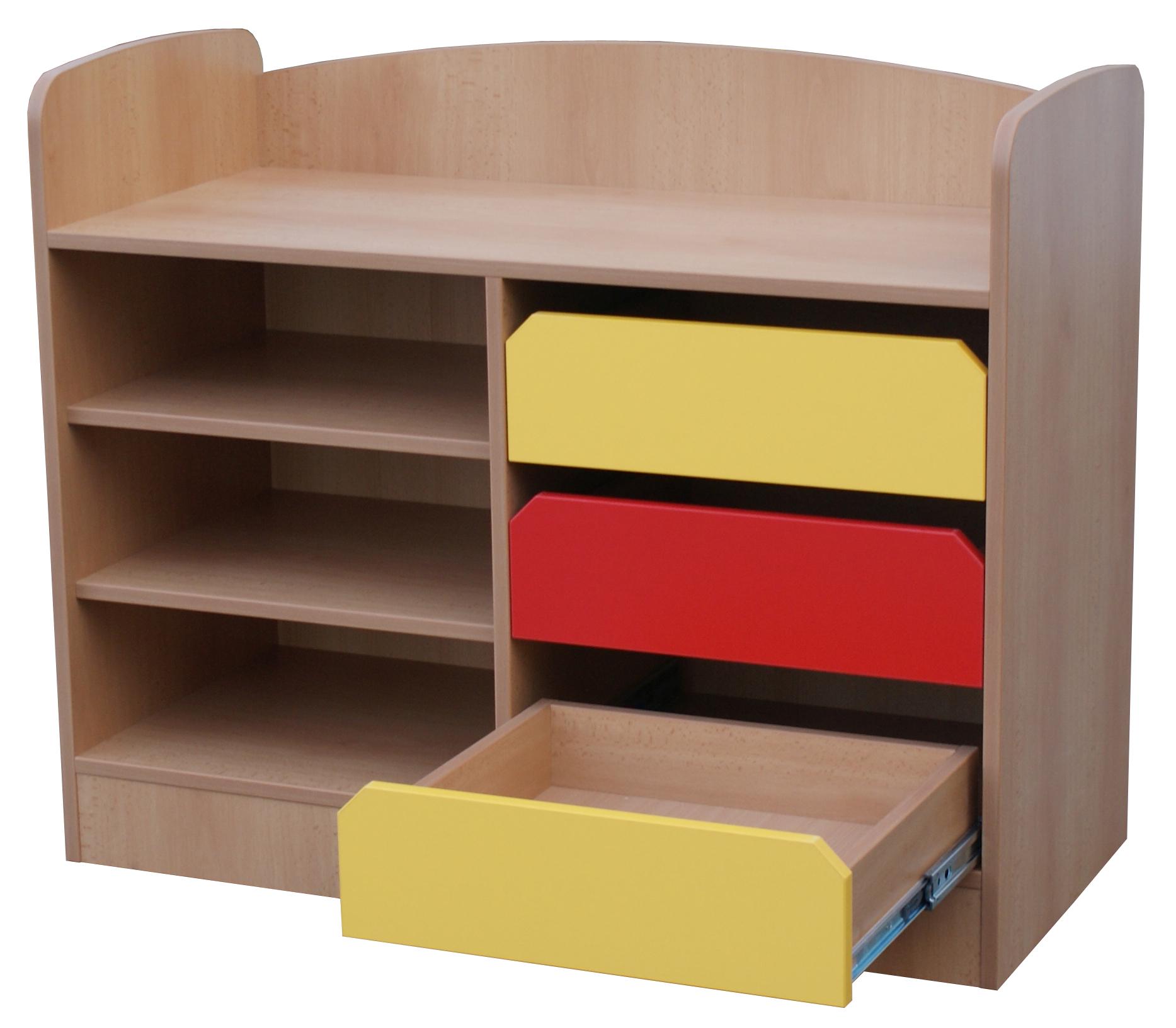 Skř&iacute;ňka s mantinelem, 3x z&aacute;suvka, rozměr 1040x850x470 mm