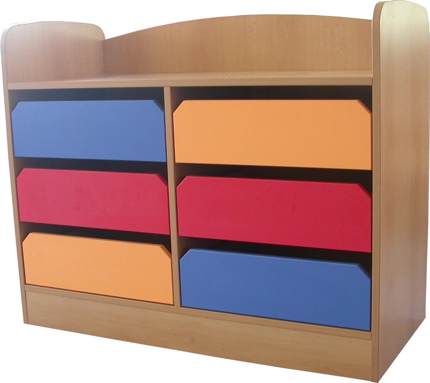 Skř&iacute;ňka s mantinelem, 6x z&aacute;suvka, rozměr 1040x850x470 mm