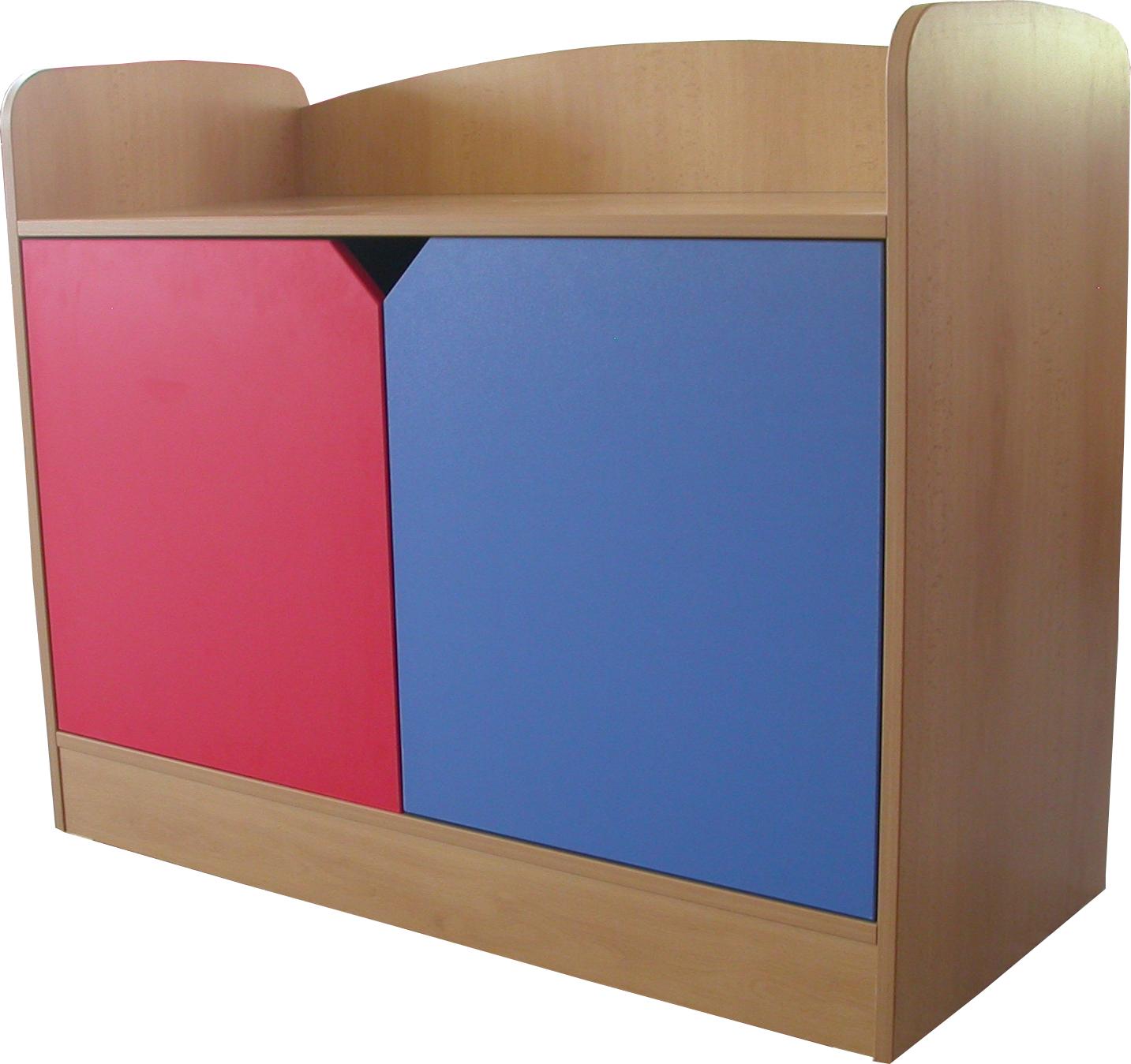 Skř&iacute;ňka s mantinelem, barevn&aacute; dv&iacute;řka, rozměr 1040x850x470 mm