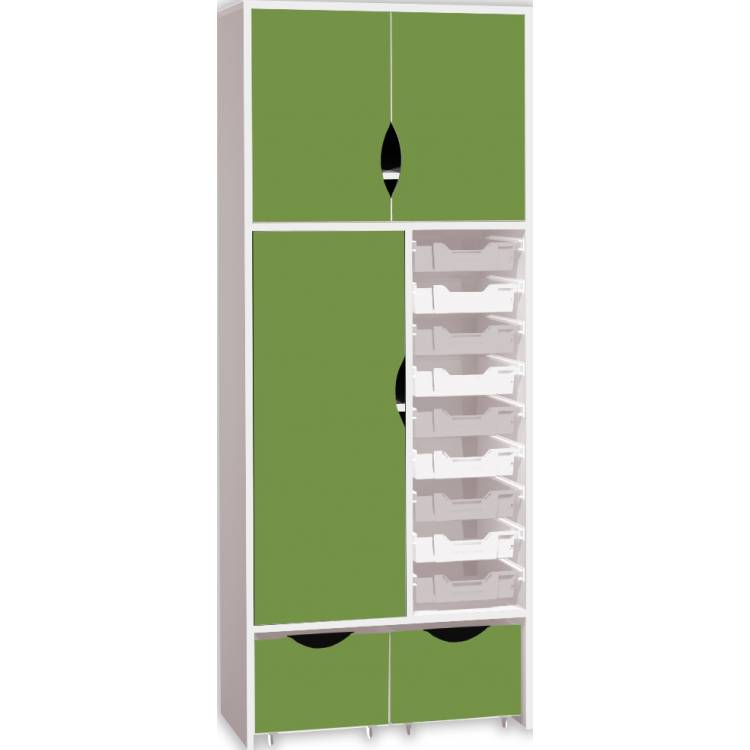 Skř&iacute;ňka vysok&aacute; s dv&iacute;řky, kontejnery a plastov&yacute;mi z&aacute;suvkami PROMA (&scaron;/v/h) 800x1870x450 mm