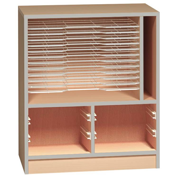 Skř&iacute;ňka se su&scaron;&aacute;kem + plastov&eacute; boxy PROMA (&scaron;/v/h) 710x760x450 mm