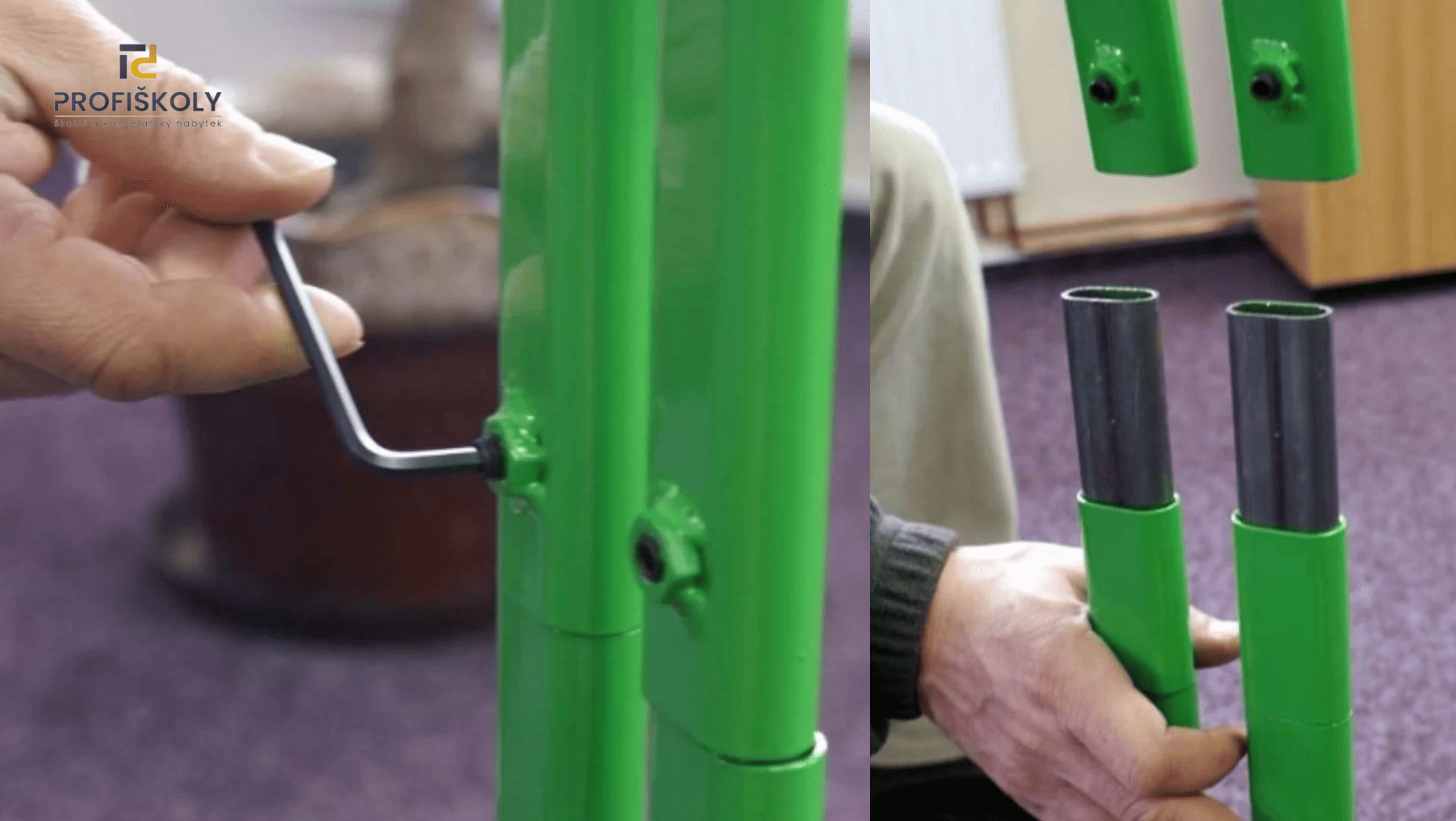 Výškově stavitelná školní lavice a židle