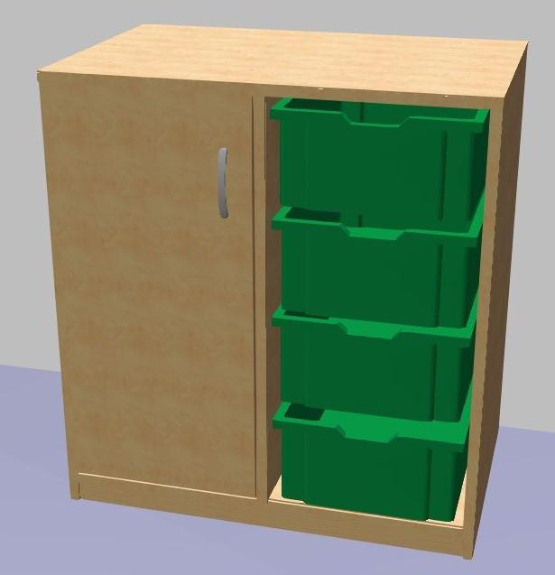 Reg&aacute;l s dv&iacute;řkem pro plastov&eacute; boxy GRANT 779x700x450