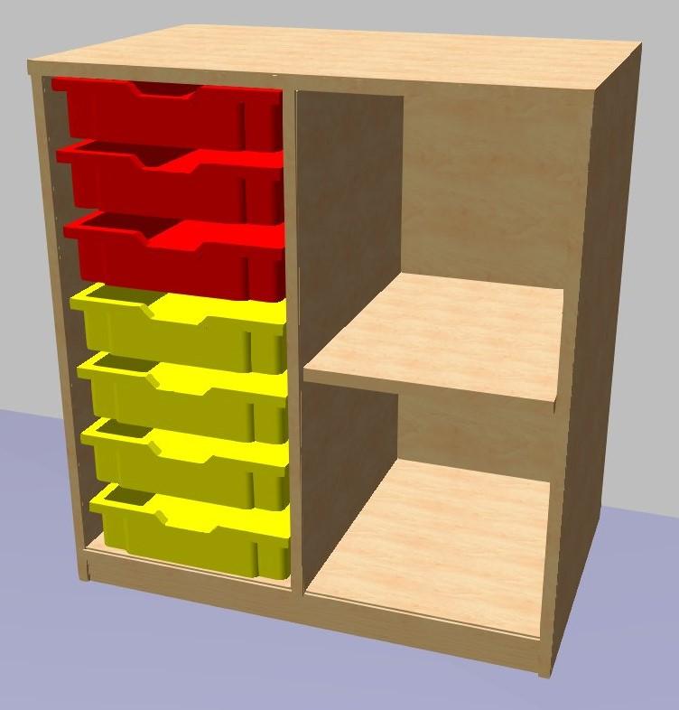 Reg&aacute;l pro plastov&eacute; boxy s poličkou GRANT 779x700x450