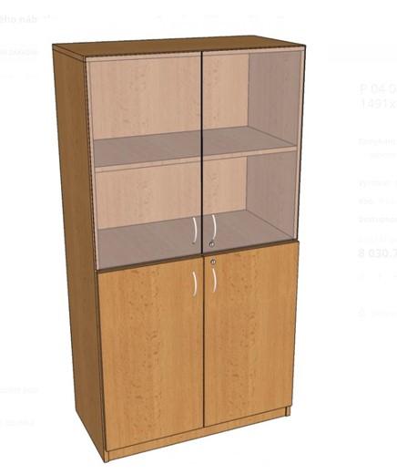 Skř&iacute;ň policov&aacute;, dv&iacute;řka/sklo 1491x800x419 mm
