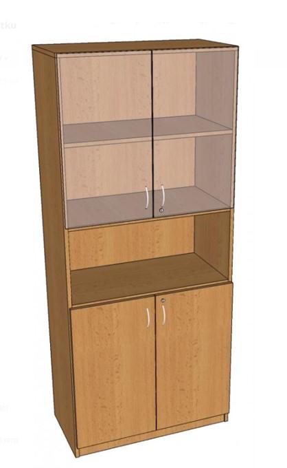 Skř&iacute;ň policov&aacute;, dv&iacute;řka/sklo, nika 1847x800x419 mm