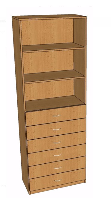 Skř&iacute;ň kombinovan&aacute;, 6x z&aacute;suvka 2203x800x419 mm