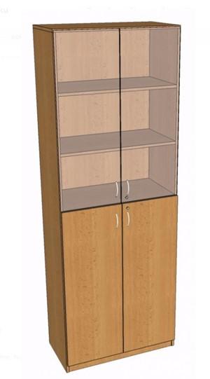 Skř&iacute;ň policov&aacute;, dv&iacute;řka/sklo (3:3) 2203x800x419 mm