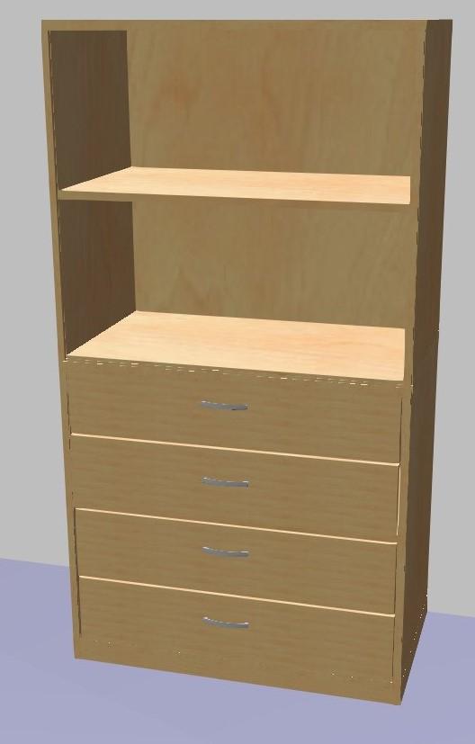 Skř&iacute;ňka se z&aacute;suvkami a reg&aacute;lem GRANT 1491x800x450