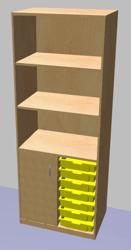 Skř&iacute;ň otevřen&aacute; s dv&iacute;řkem pro plastov&eacute; boxy GRANT 1847x700x450